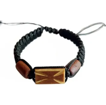 Náramek Dřevěný Náramek "Starověký Kříž" – Symbol Víry a Tradice