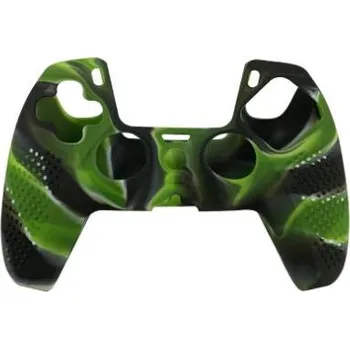 Obal na herní konzoli LEA Silikonový kryt pro DualSense černo zelený