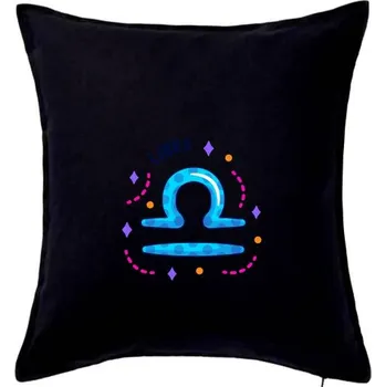 Polštář Váhy znak veselý - Polštář 50x50 - 50x50 - Pouze potah ( Černá )