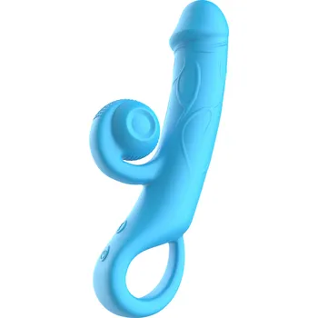 Vibrátor SuperLove Double Lust Snail Realistic Vibrator Turquoise