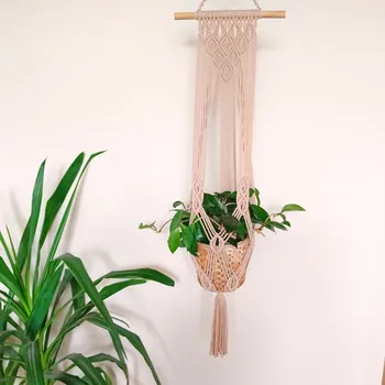 Stojan na květiny Auura Macramé panelový závěs na květiny Varianta: Varianta 4