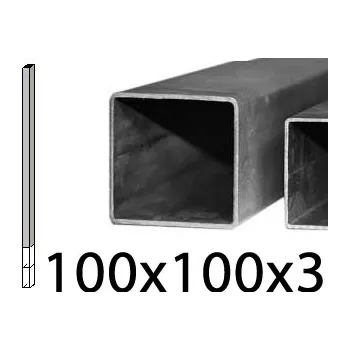 Plotový sloupek FE sloupek holý k přímému zabetonování, 100x100x3mm 3000 mm (SH-03-3)