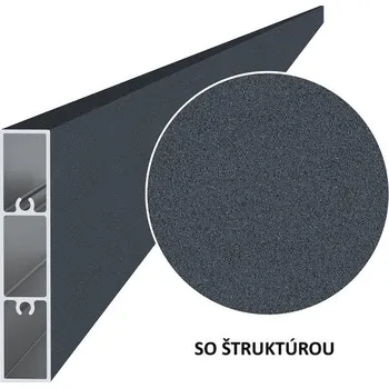 Plot Hliníková plotová lamela 80x16 mm, tvar obdélník, antracit RAL7016 se strukturou 2m +/- 5mm (AL-PV2-AS-2)