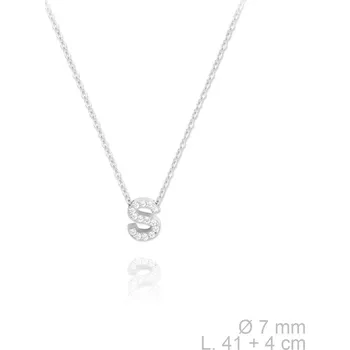 Náhrdelník Stříbrný náhrdelník s písmenem "S" se Zirkony Ag 925/1000