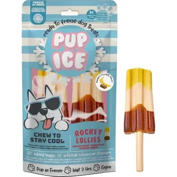 Pamlsek pro psa Pup Ice chladící s banánem a karobem 2ks 90 g