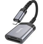 Čtečka paměťových karet HOCO UA25 pro Lightning, barva šedá