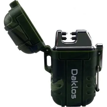 Zapalovač Plazmový nabíjecí voděodolný větruodolný zapalovač v dárkové krabičce - vojenský / armádní