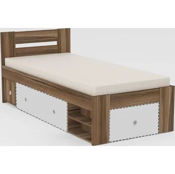 Postel Postel REA LARISA UP 90x200, s úložným prostorem, OŘECH ROCKPILE