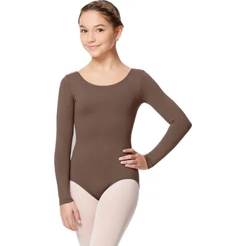 Dívčí tričko Lulli,Trikot s dlouhým rukávem LUB282C, moka 116-122