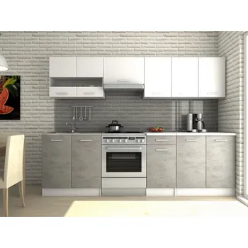 Kuchyňská linka Falco Kuchyňská linka Luigi III 260 cm, bílá/beton