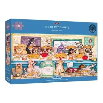 Puzzle GIBSONS Panoramatické puzzle Ocásek dvou čiperků 636 dílků