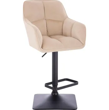 Barová židle Barová židle velur Moss základna černá - světle béžová