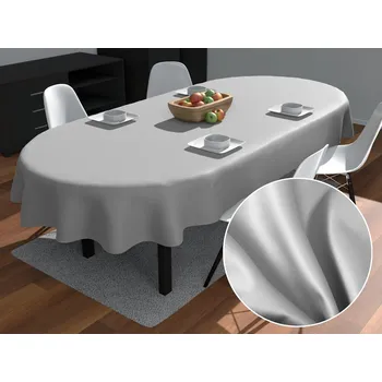 ubrus Oválný bavlněný saténový ubrus ST-012 Světle šedý 50x100 cm