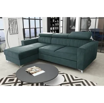 Sedací souprava Falco Rohová sedací souprava MILDRED rozkládací s úložným prostorem, levá, modro/šedá