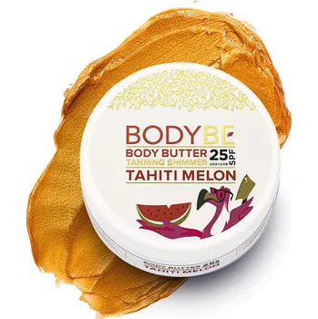 Přípravek na opalování BODYBE Opalovací máslo SPF 25 s třpytivým efektem - Tahiti Melon - 145g