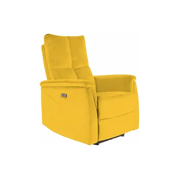 Křeslo Neo Velvet - relaxační křeslo elektrické - látka HOŘČICOVÁ-Bluvel 68, Nosnost 150kg (S) (NEPTUNVCU) (K150)