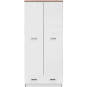 Šatní skříň Šatní skříň TOPTY 2D1S, bílá/dub sonoma