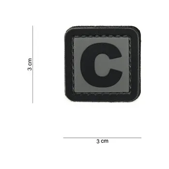 Nášivka Gumová nášivka 101 Inc písmeno C - šedá