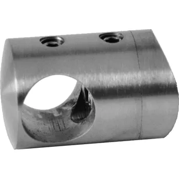 Zábradlí Průběžný držák trubky/tyče z nerezové oceli ⌀14 mm s uchycením na sloupek/zábradlí ⌀42,4 mm, AISI304, abrazivní