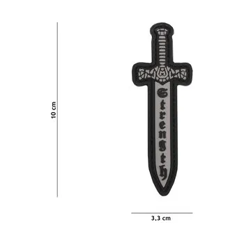 Nášivka Gumová nášivka 101 Inc nápis Strength - šedá