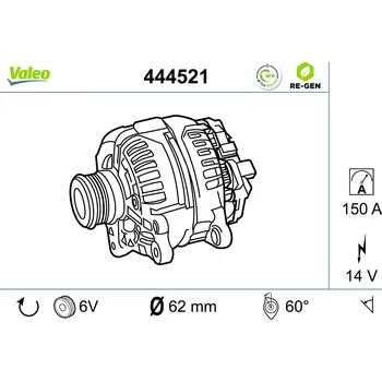 generátor, , 5705Y3, VALEO, 444521