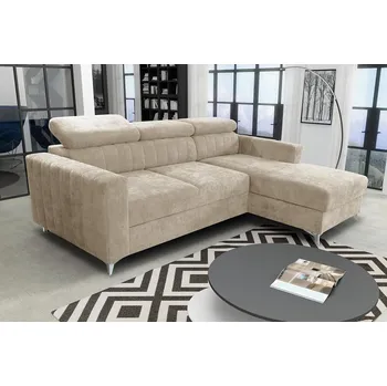 Sedací souprava Falco Rohová sedací souprava MILDRED Premium rozkládací s úložným prostorem, pravá, béžová