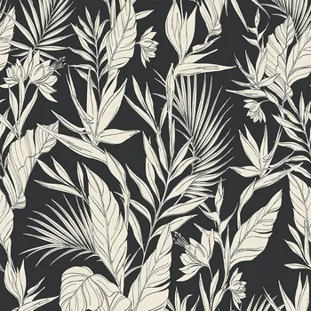 Tapeta Černá vliesová tapeta na zeď, listy, A71103, Vavex 2026
