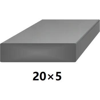 Stavební profil Plochá plná ocelová tyč 20x5 mm (pásovina), bez povrchové úpravy 6 m (J-P20x5-6)