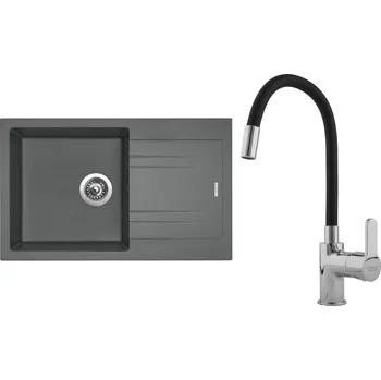 Kuchyňský dřez Set Sinks G4572 (dřez Linea 780 Titanium 72 + baterie Flexia lesklá)