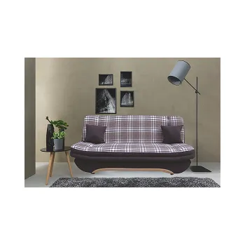 Pohovka PONTON new - pohovka látka hnědobéžová Muna 7/Lobox 1šedá/ dřevo buk (FE) - kolekce "E" (K250-S)