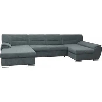 Sedací souprava MILAGRO - Levá - sedací souprava ŠEDÁ Alfa 16- prošití bílé (FI) - kolekce "F" (K250)