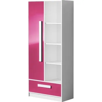 Šatní skříň Dětská skříň GULLIWER 3 kombinovaná, výběr barev Barva: dom-tyrkys-lesk, Vyberte si barvu úchytu:: dom-uch-zelená