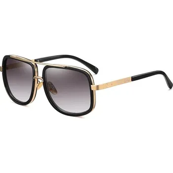 Pánské retro sluneční brýle s kovovými obroučkami - Zlatá dvojitá šedá