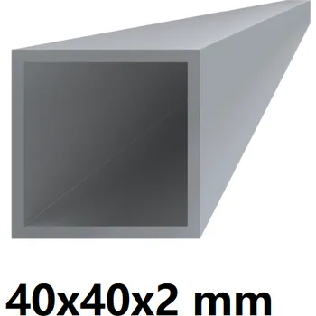 Stavební profil Čtvercový hliníkový jekl 40x40x2 mm 6 m
