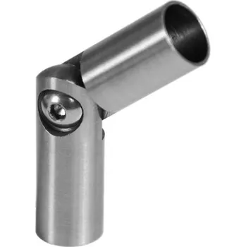 Nerezová ocel, vnější, nastavitelná spojka s kloubem (0°-100°), pro spojení dvou trubek ⌀12 mm, AISI304, abrazivní