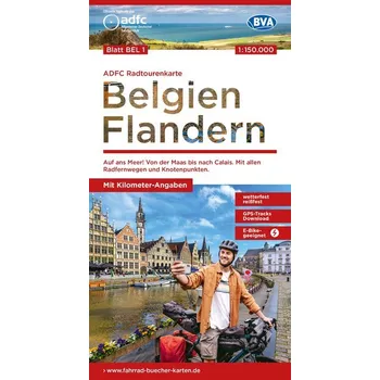 ADFC-Radtourenkarte BEL 1 Belgien Flandern 1:150.000, reiß- und wetterfest, E-Bike geeignet, GPS-Tracks Download - Allgemeiner Deutscher Fahrrad-Club e.V. (ADFC)