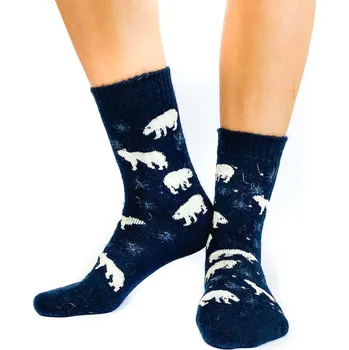 Dámské ponožky Veselé dámské ponožky lední medvídek tmavě-modré, VELIKOST 39 - 42