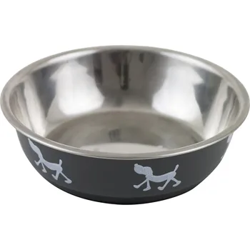 Miska pro psa Akinu Nerezovo / plastová protiskluzová miska pro psy, šedá, 450 ml Barva: Šedá