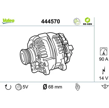 generátor, , 46431712, 60811651, 7629272, 7631385, 7699408, 7700921, VALEO, 444570