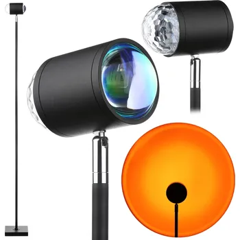 Stojací lampa Interlook RB-C150-Černá | Stojací náladová lampa | Projektor západu slunce | Lampa s vyměnitelnými barevnými vložkami
