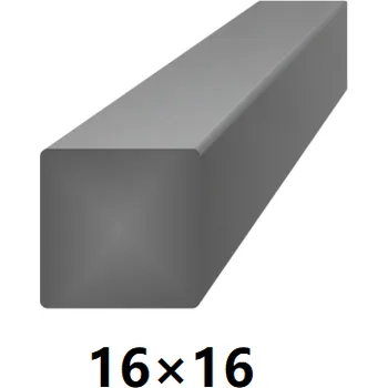 Stavební profil Hranatá čtvercová plná ocelová tyč 16x16 mm (čtyřhran), bez povrchové úpravy 6 m (J-S16x16-6)