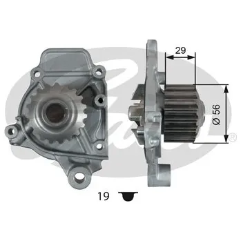 Vodní pumpa motoru Vodní čerpadlo, chlazení motoru, , 19200P01003, 19200P01004, 19200P1JE02, 19200PM3003, 19200PM3004, 19200PM3013, 19200PM3014, PEB10139, PEB10139SLP, GATES, WP0146
