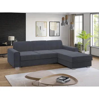 Sedací souprava Falco Rohová sedací souprava LUBOR rozkládací s úložným prostorem, pravá, šedá Enjoy 24