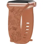 Řemínek gravírované květiny pro Apple Watch 38/40/41/42(S10)mm Barva: Pomněnka - hnědá
