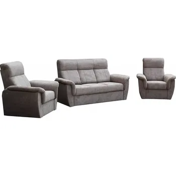 Pohovka MODENA pohovka s křesly 3R+1+1 -Belgický rozklad, látka ARAGON 20-HNĚDÁ (FE) kolekce - "E" (K250) NOVÁ LÁTKA