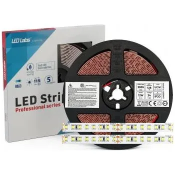 LED páska LEDLabs LED pásek 12W/m PRO 5Y 24V 128 LED/m 2835 SMD neutrální bílá RA90