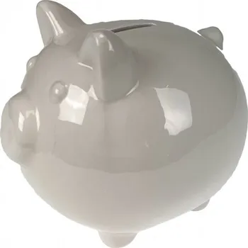 Pokladnička Piskáček Kasička - Prase bílé keramické - 13cm