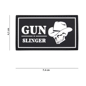 Nášivka Gumová nášivka 101 Inc nápis Gun Slinger Cowboy - černá