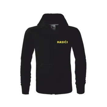 Chlapecká mikina ON-DESIGN Černá dětská mikina pro hasiče Velikost: 158 cm/12 let, Umístění potisku: levé prso, Barva potisku: žlutá