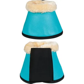 Koňské kamaše Zvony HKM Comfort Premium - s beránkem, tyrkysová, Cob